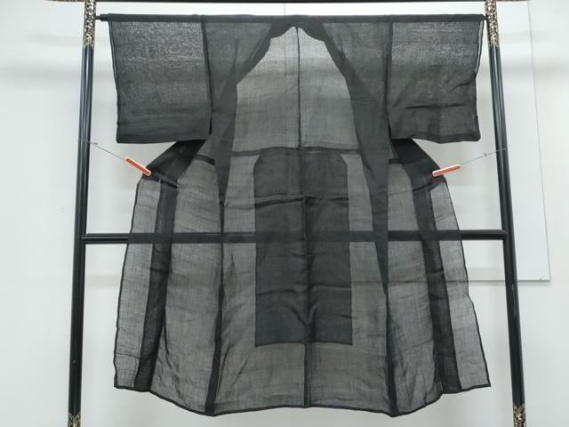 平和屋着物＊夏物　男性　色無地　紫黒色　CABK0403th