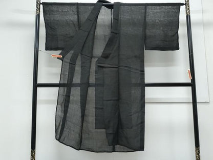 平和屋着物＊夏物　男性　色無地　紫黒色　CABK0403th