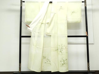 平和屋着物＊夏物　訪問着　絽　草花文　暈し染め　正絹　逸品　CABK0409th