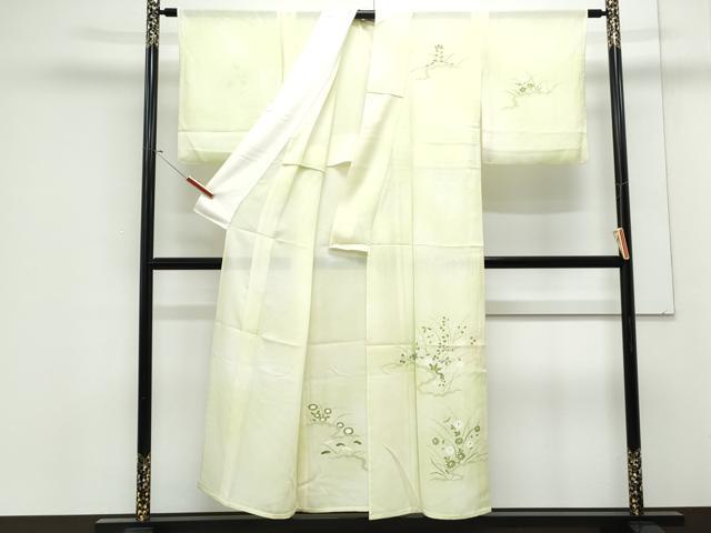 平和屋着物＊夏物　訪問着　絽　草花文　暈し染め　正絹　逸品　CABK0409th