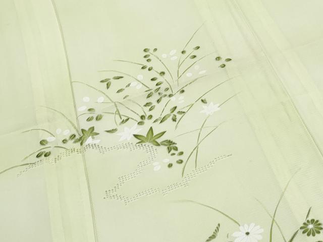 平和屋着物＊夏物　訪問着　絽　草花文　暈し染め　正絹　逸品　CABK0409th