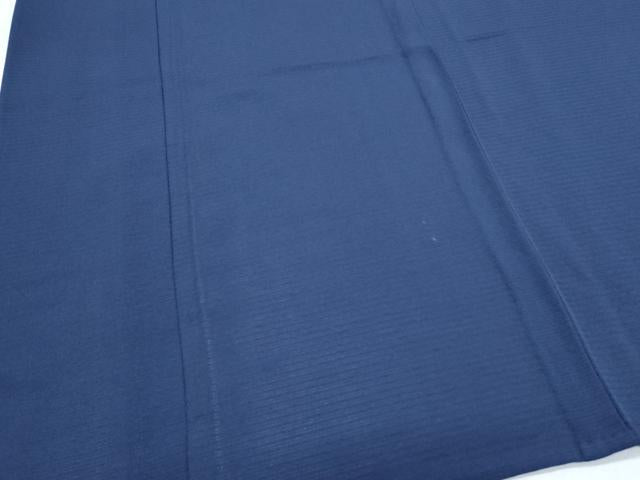 平和屋着物＊夏物　色無地　絽縮緬　濃藍色　正絹　逸品　CABK0412th