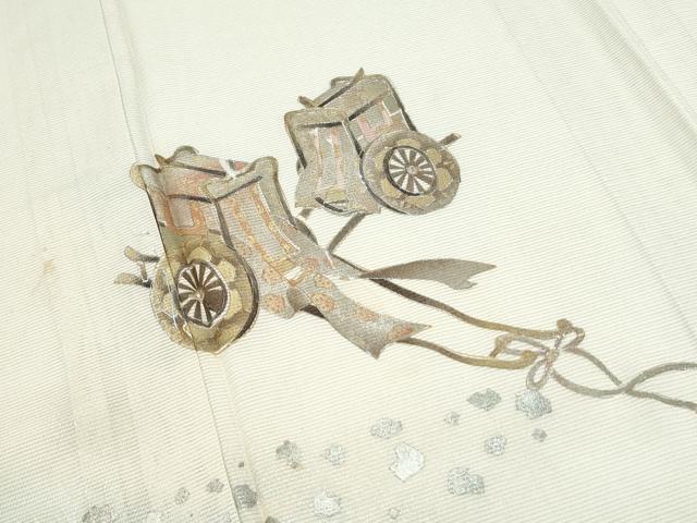 平和屋着物＊夏物　訪問着　絽　御所車文　暈し染め　金銀彩　正絹　逸品　CABK0414th