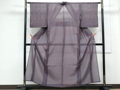 平和屋着物＊夏物　小紋　紗　霞文　暈し染め　正絹　逸品　CABK0421th