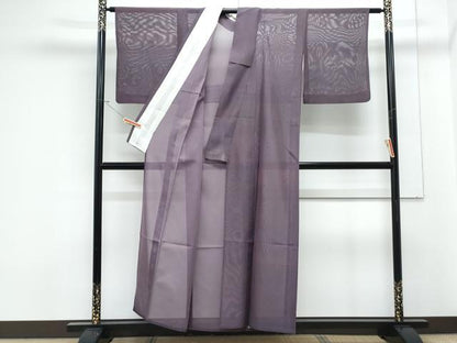 平和屋着物＊夏物　小紋　紗　霞文　暈し染め　正絹　逸品　CABK0421th