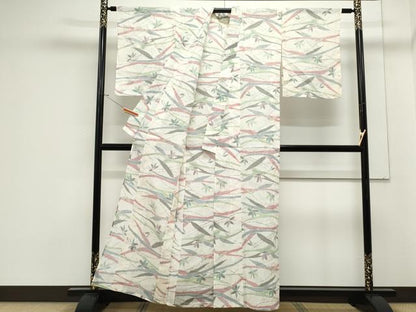 平和屋着物＊夏物　本場小千谷ちぢみ　草花文　麻　逸品　CABK0426th