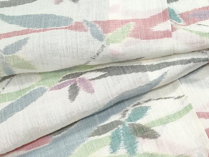 平和屋着物＊夏物　本場小千谷ちぢみ　草花文　麻　逸品　CABK0426th