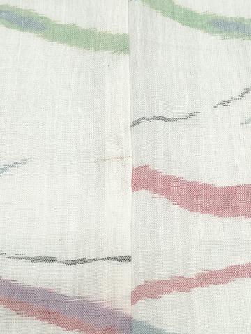 平和屋着物＊夏物　本場小千谷ちぢみ　草花文　麻　逸品　CABK0426th