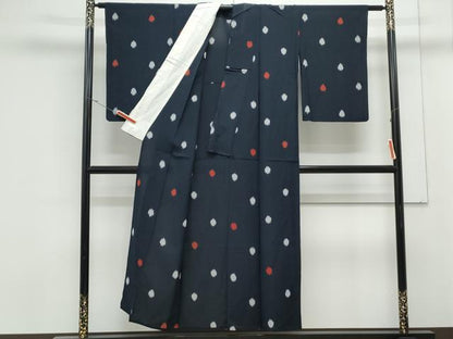 平和屋着物＊夏物　小紋　紗　丸文　CABK0436th