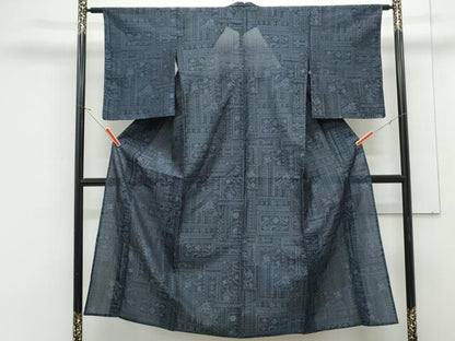 平和屋着物＊夏物　お召　風通紗　吉祥花文　正絹　逸品　CABK0437th