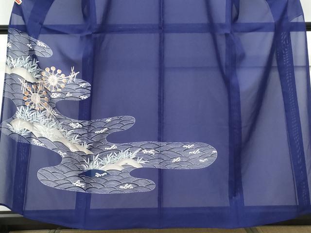 平和屋着物＊夏物　訪問着　絽　流水草花文　正絹　逸品　CABK0440th