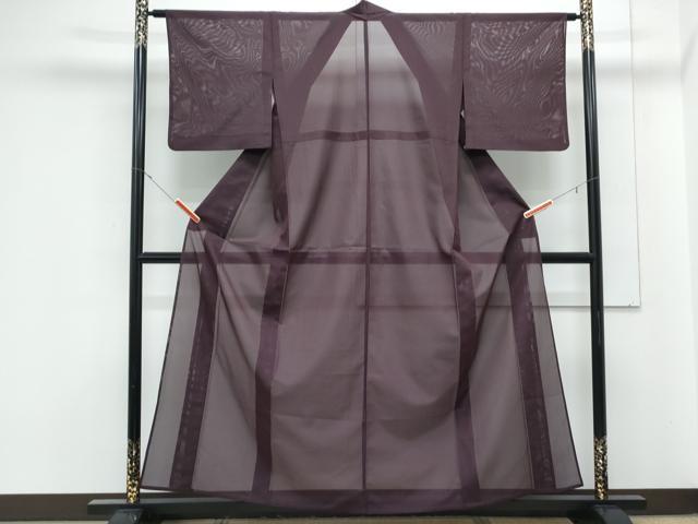 平和屋着物＊夏物　色無地　絽　黒鷲色　洗える着物　CABK0444th