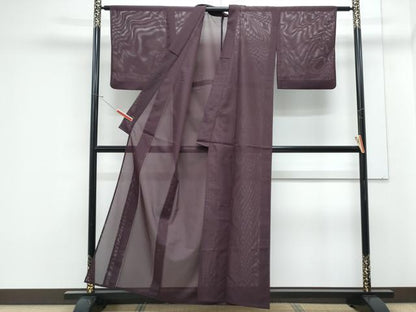 平和屋着物＊夏物　色無地　絽　黒鷲色　洗える着物　CABK0444th