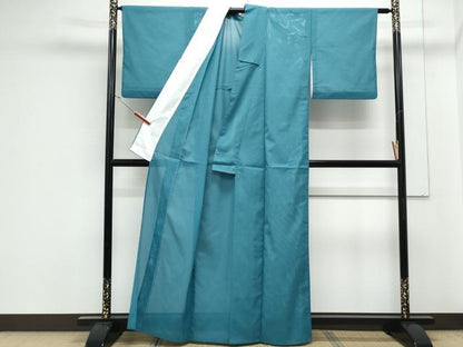 平和屋着物＊夏物　色無地　絽　納戸色　洗える着物　CABK0455th