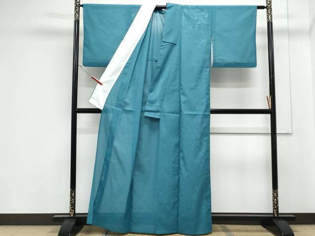 平和屋着物＊夏物　色無地　絽　納戸色　洗える着物　CABK0455th