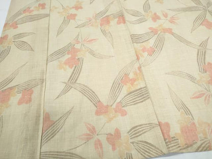 平和屋着物＊夏物　小紋　紗　草花文　CABK0463th