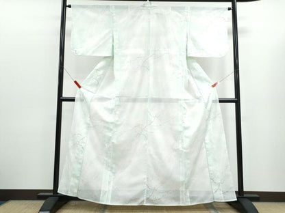 平和屋着物＊夏物　小紋　絽　枝垂れ柳　暈し染め　洗える着物　CABK0467th