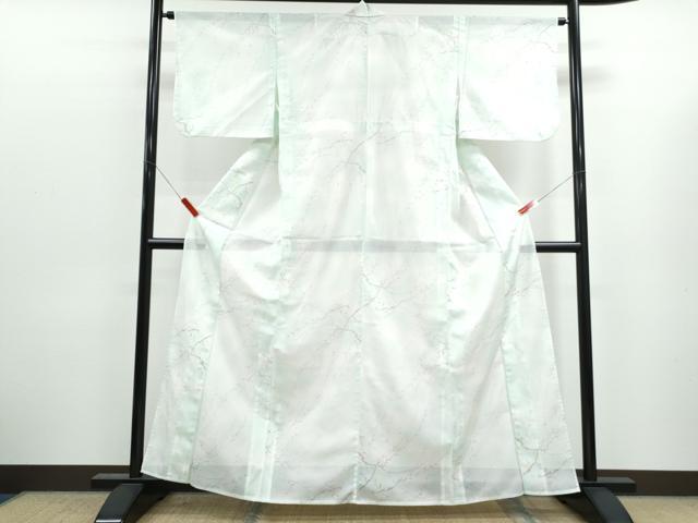 平和屋着物＊夏物　小紋　絽　枝垂れ柳　暈し染め　洗える着物　CABK0467th