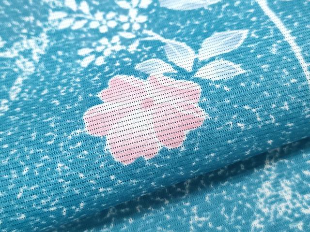 平和屋着物＊夏物　小紋　絽　草花文　洗える着物　CABK0468th