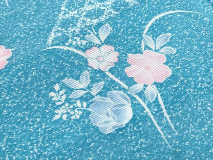 平和屋着物＊夏物　小紋　絽　草花文　洗える着物　CABK0468th
