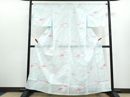 平和屋着物＊夏物　小紋　紗　草花文　洗える着物　CABK0470th