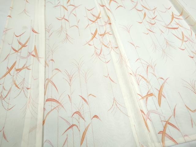 平和屋着物＊夏物　小紋　紗　草葉文　洗える着物　CABK0477th