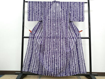平和屋着物＊夏物　小紋　絽　草葉間道　洗える着物　CABK0479th