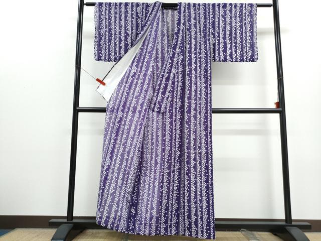 平和屋着物＊夏物　小紋　絽　草葉間道　洗える着物　CABK0479th