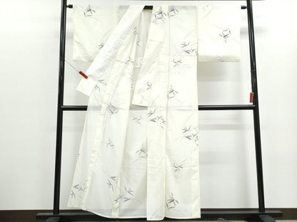 平和屋着物＊夏物　小紋　絽　草花文　洗える着物　CABK0480th