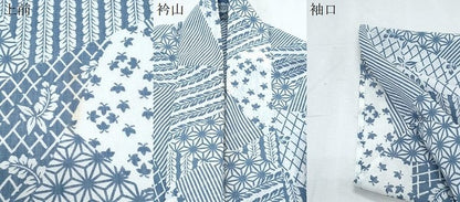 平和屋着物＊夏物　小紋　紗　切嵌吉祥文　洗える着物　CABK0485th