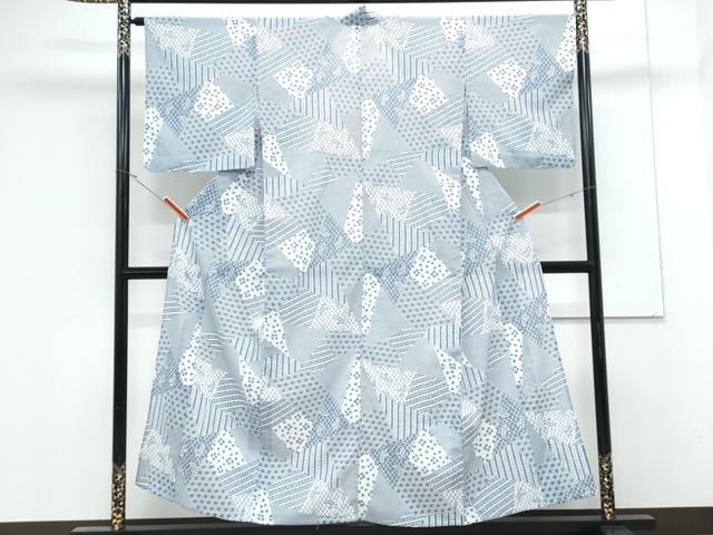 平和屋着物＊夏物　小紋　紗　切嵌吉祥文　洗える着物　CABK0485th