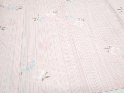 平和屋着物＊夏物　小紋　絽　草花文　洗える着物　CABK0491th