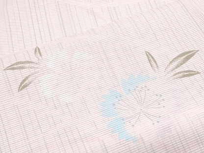 平和屋着物＊夏物　小紋　絽　草花文　洗える着物　CABK0491th