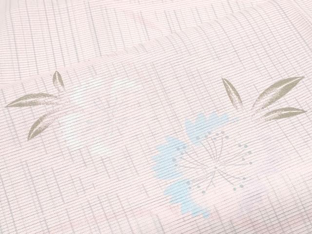 平和屋着物＊夏物　小紋　絽　草花文　洗える着物　CABK0491th