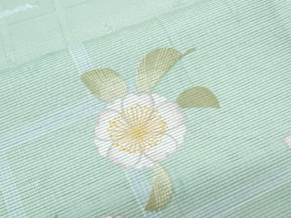 平和屋着物＊夏物　小紋　絽　草花文　洗える着物　CABK0492th