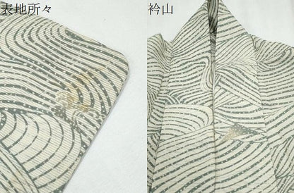 平和屋着物＊夏物　小紋　絽　立波文　洗える着物　CABK0495th