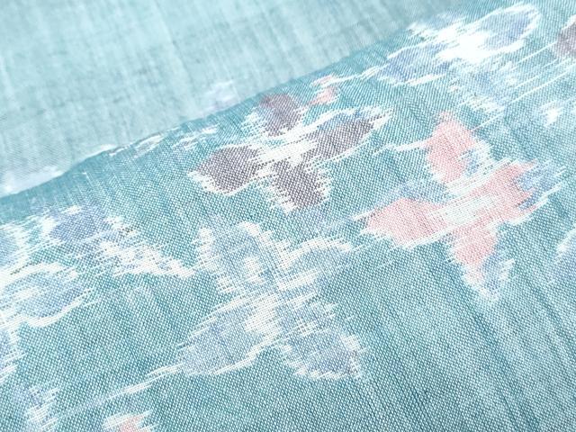平和屋着物＊夏物　本場小千谷ちぢみ　草花文　麻　逸品　CABK0498th