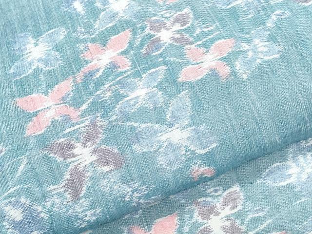 平和屋着物＊夏物　本場小千谷ちぢみ　草花文　麻　逸品　CABK0498th