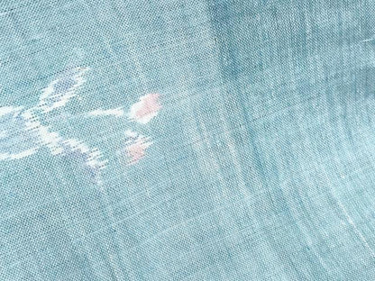 平和屋着物＊夏物　本場小千谷ちぢみ　草花文　麻　逸品　CABK0498th