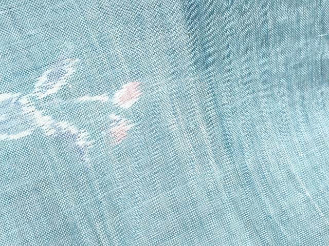 平和屋着物＊夏物　本場小千谷ちぢみ　草花文　麻　逸品　CABK0498th