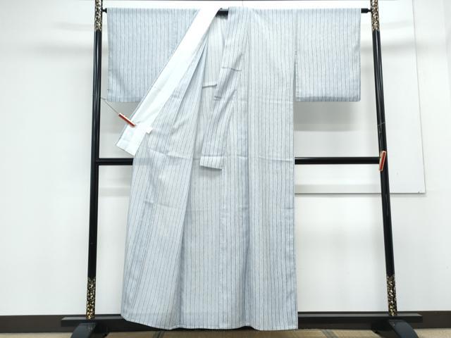 平和屋着物＊夏物　小紋　絽　間道　洗える着物　CABK0503th