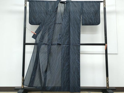 平和屋着物＊夏物　小紋　紗　竹文　洗える着物　CABK0506th