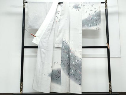 平和屋着物＊夏物　訪問着　変わり絽　草花文　暈し染め　正絹　逸品　CABK0507th