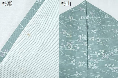 平和屋着物＊夏物　小紋　絽　草葉文　洗える着物　CABK0508th