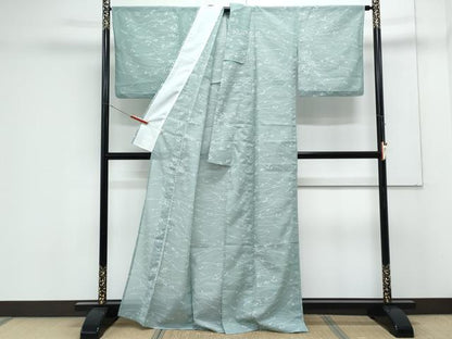 平和屋着物＊夏物　小紋　絽　草葉文　洗える着物　CABK0508th
