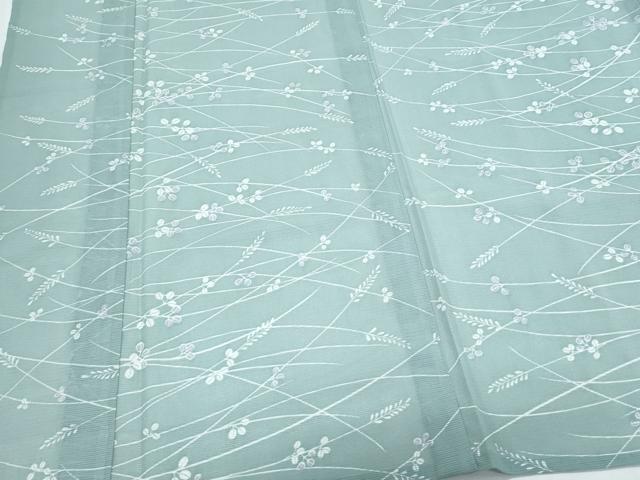 平和屋着物＊夏物　小紋　絽　草葉文　洗える着物　CABK0508th