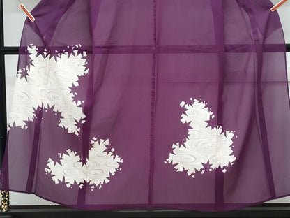 平和屋着物＊夏物　訪問着　絽　楓シルエット　光琳水　金銀彩　正絹　逸品　CABK0510th