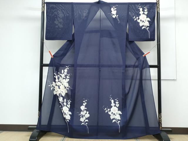 平和屋着物＊夏物　訪問着　絽　草花文　正絹　逸品　CABK0512th