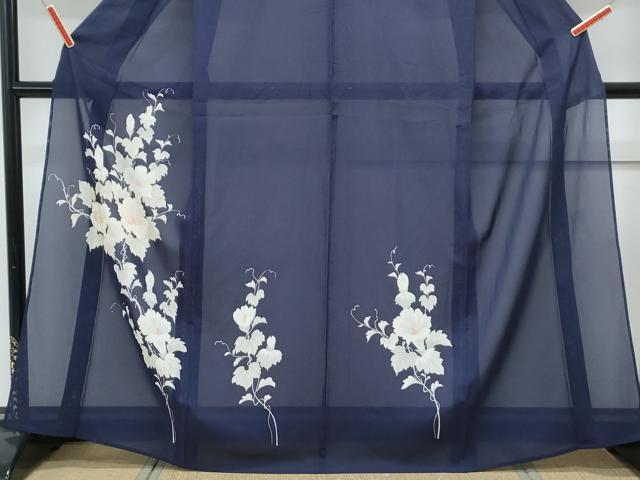 平和屋着物＊夏物　訪問着　絽　草花文　正絹　逸品　CABK0512th