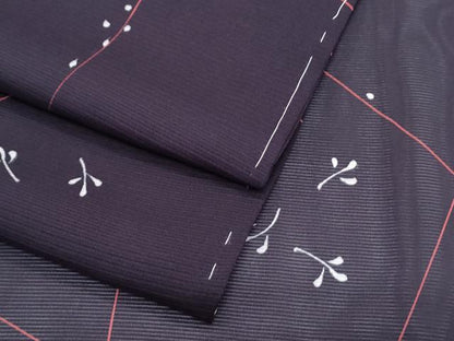 平和屋着物＊夏物　小紋　絽　手描き　舞花文　正絹　逸品　CABK0513th